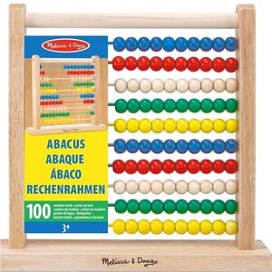 Melissa & Doug Wooden Abacus Red, Blue, Green, Yellow, White-New in shrink wrap